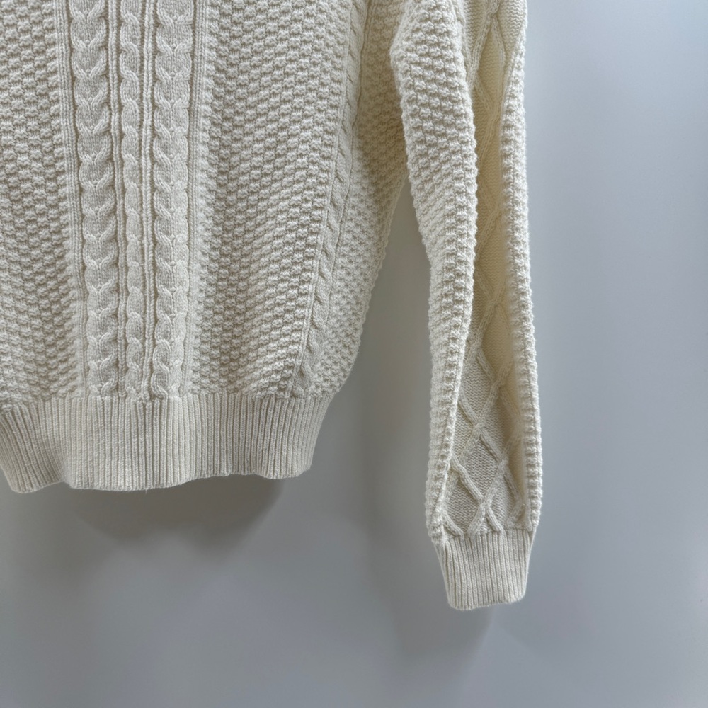 St. John’s Bay Ivory Cable Knit V-Neck Sweater – Women’s S - Picture 8 of 8
